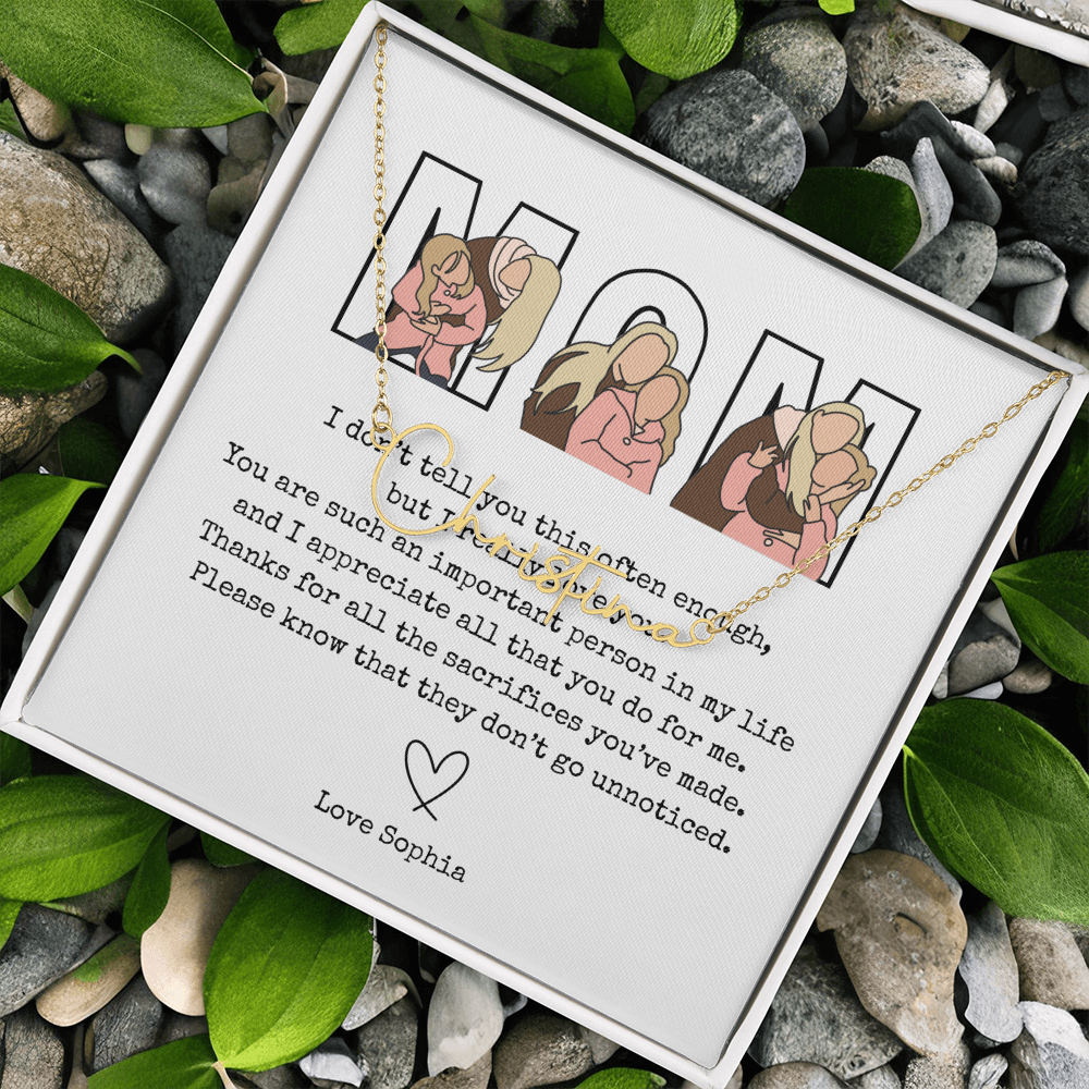 Personalized Mom Signature Name Necklace