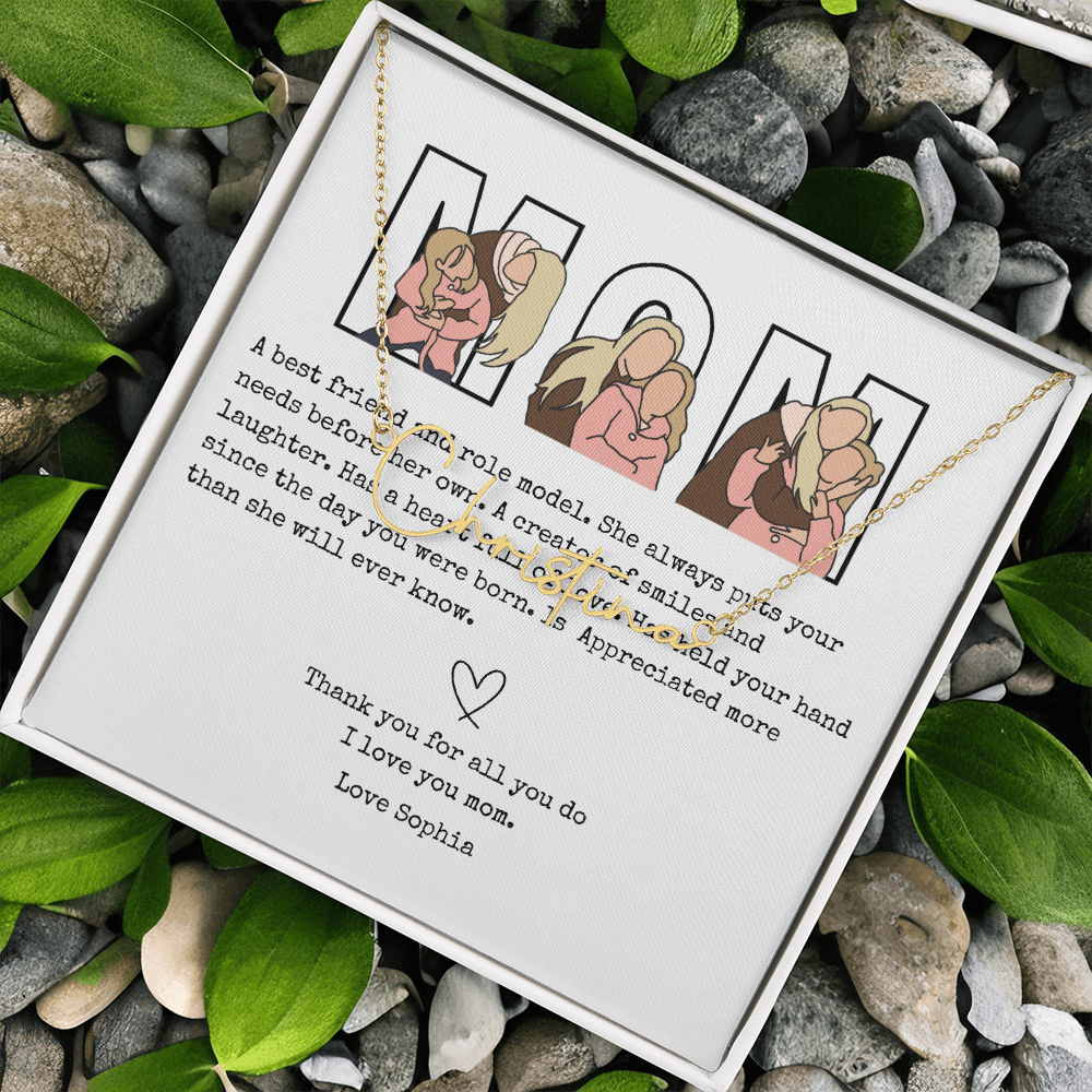 Personalized Mom Signature Name Necklace