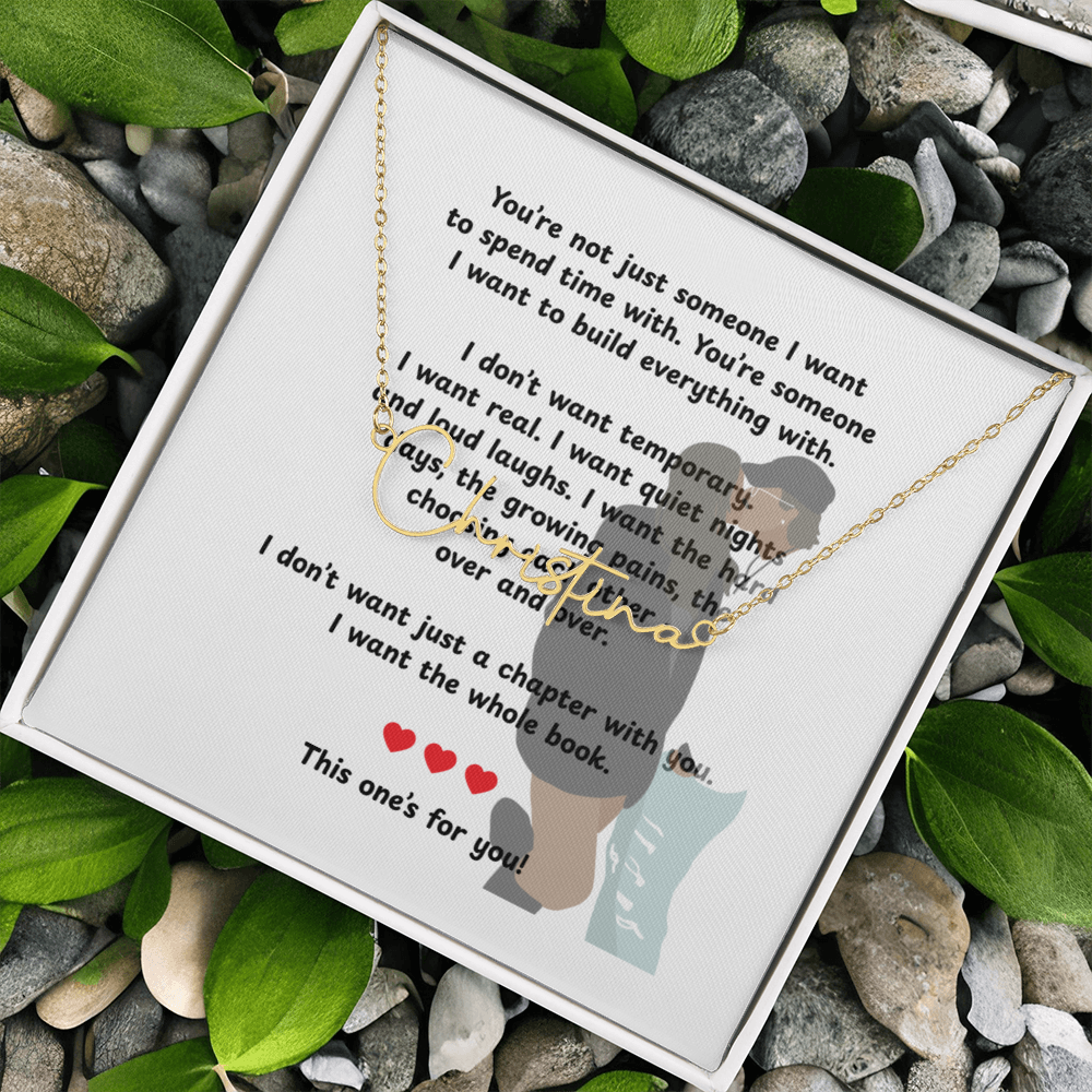 Personalized This One's For You Signature Name Necklace