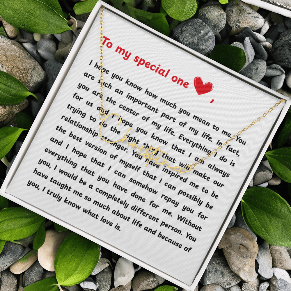 Personalized To My Special One Signature Name Necklace