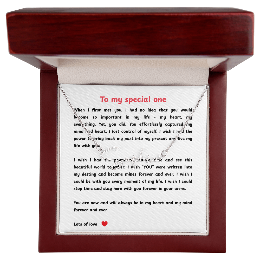 Personalized To My Special One Signature Name Necklace