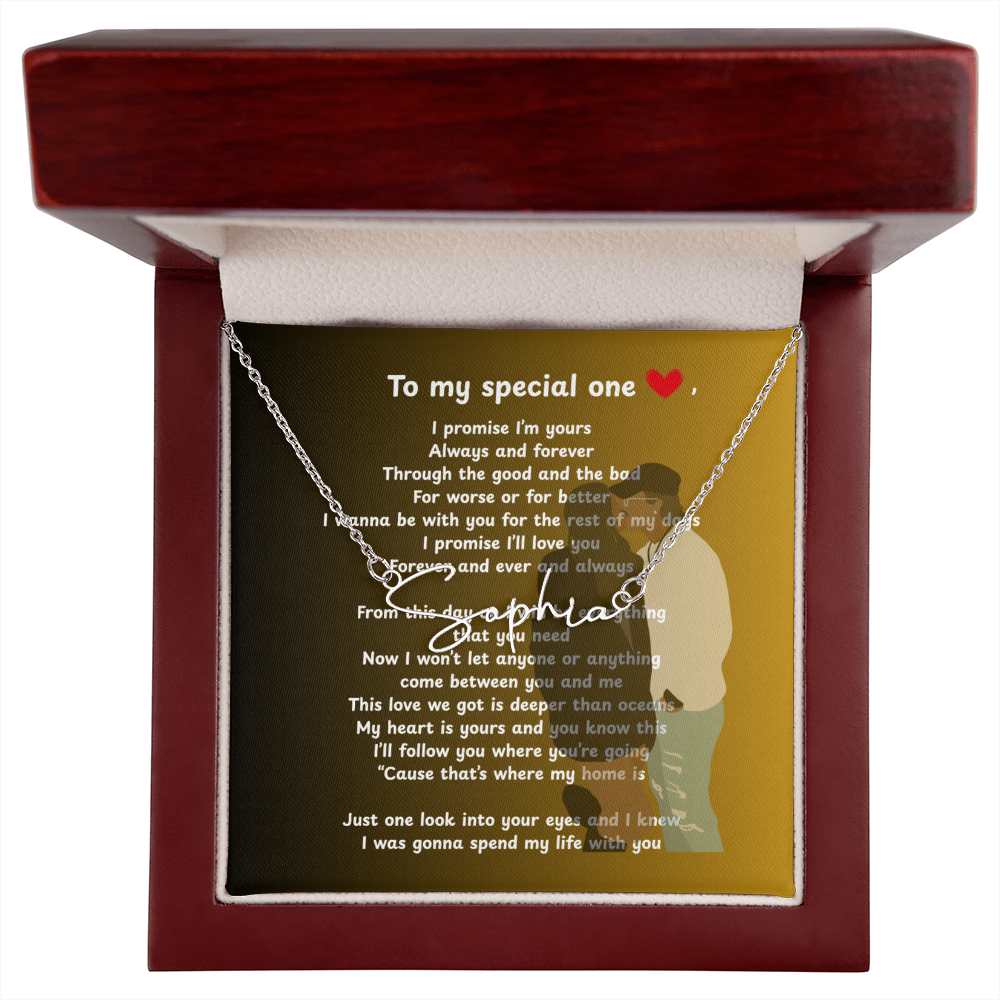 Personalized To My Special One Signature Name Necklace
