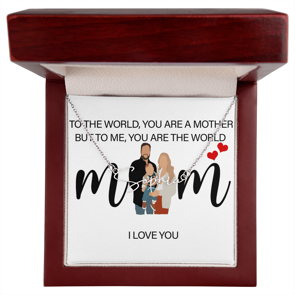Personalized Mom I Love You Signature Name Necklace
