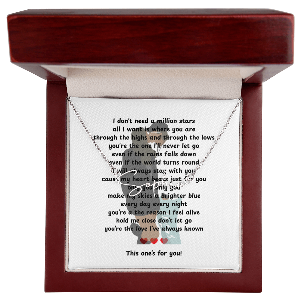 Personalized This One's For You Signature Name Necklace