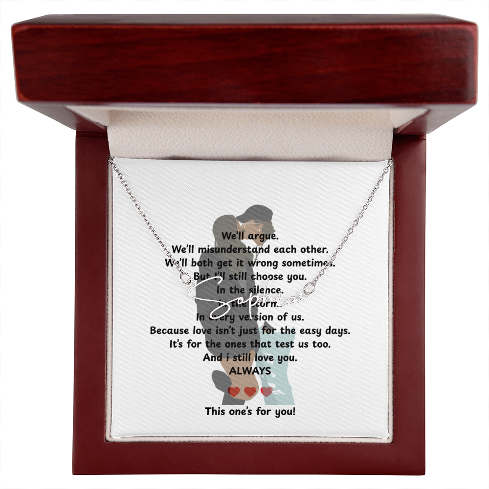 Personalized This One's For You Signature Name Necklace