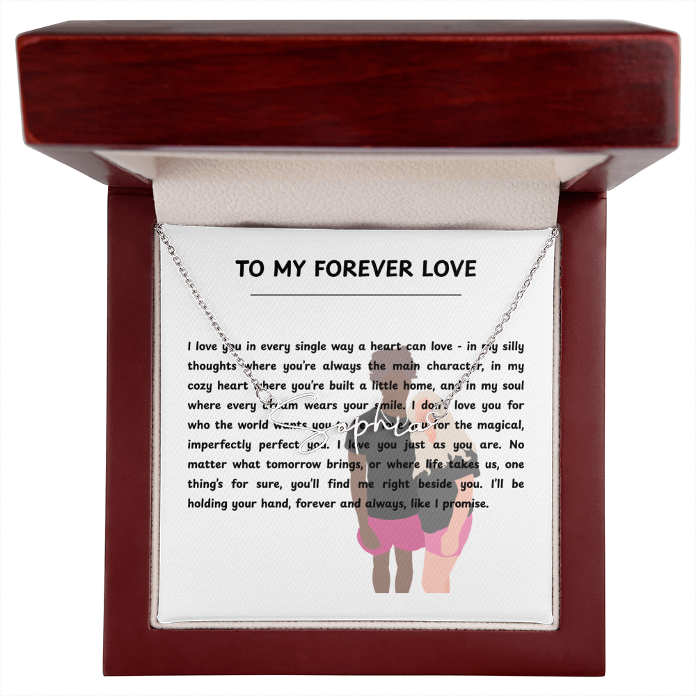 Personalized To My Forever Love Signature Name Necklace