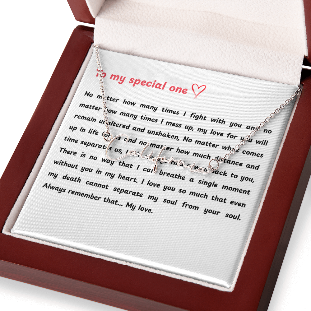 Personalized To My Special One Signature Name Necklace