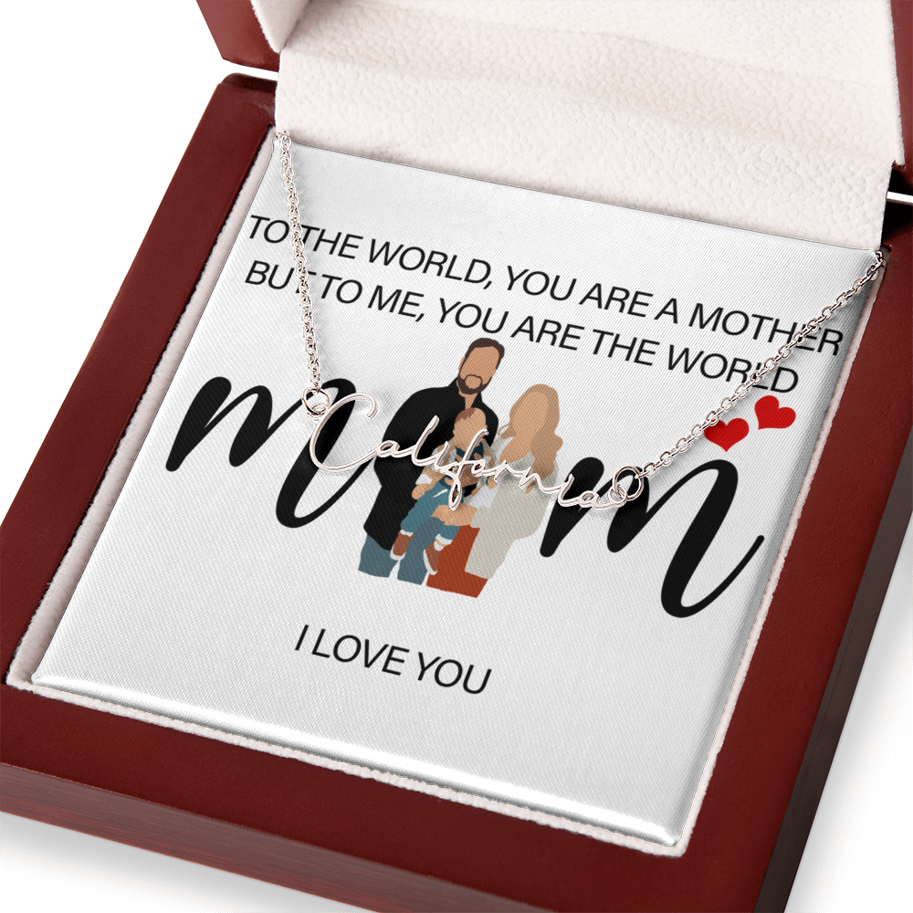 Personalized Mom I Love You Signature Name Necklace