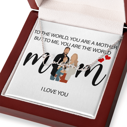 Personalized Mom I Love You Signature Name Necklace