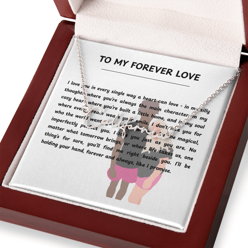 Personalized To My Forever Love Signature Name Necklace