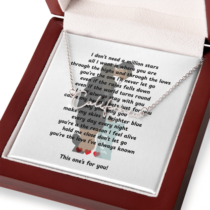 Personalized This One's For You Signature Name Necklace