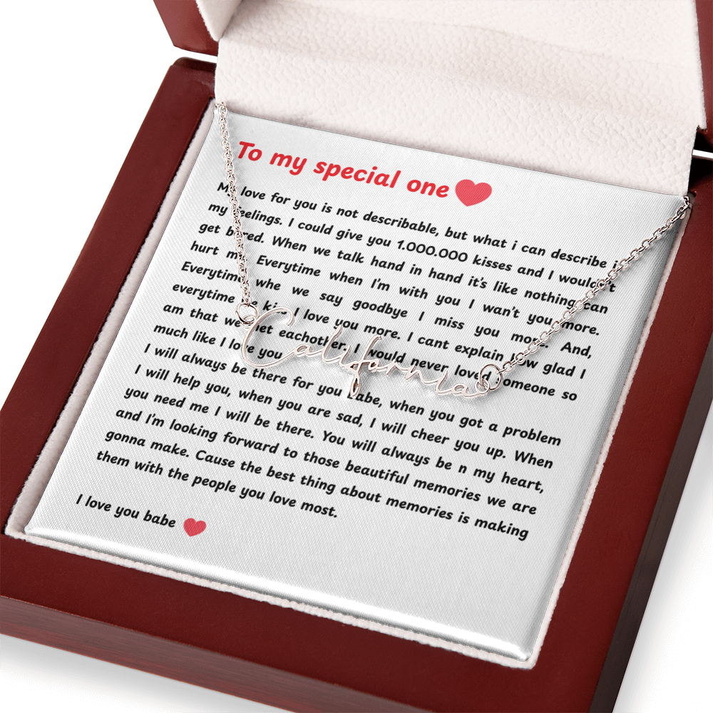 Personalized To My Special One Signature Name Necklace
