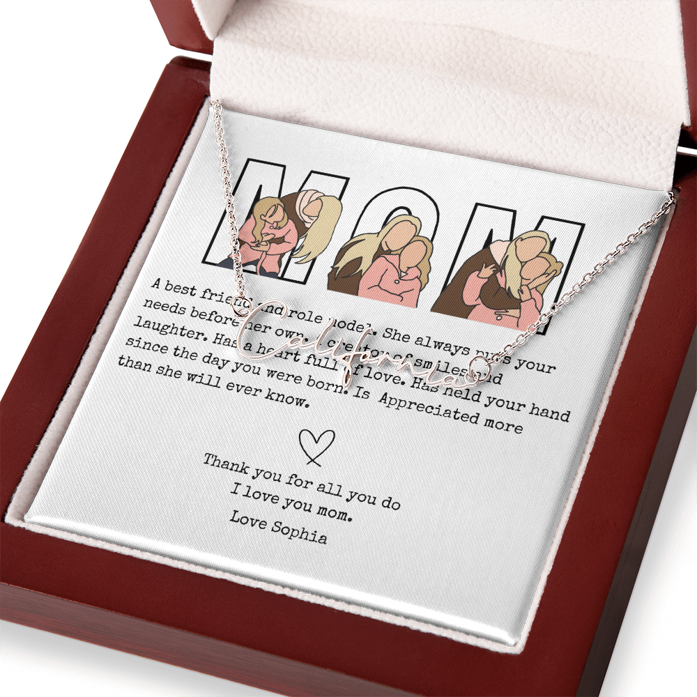 Personalized Mom Signature Name Necklace