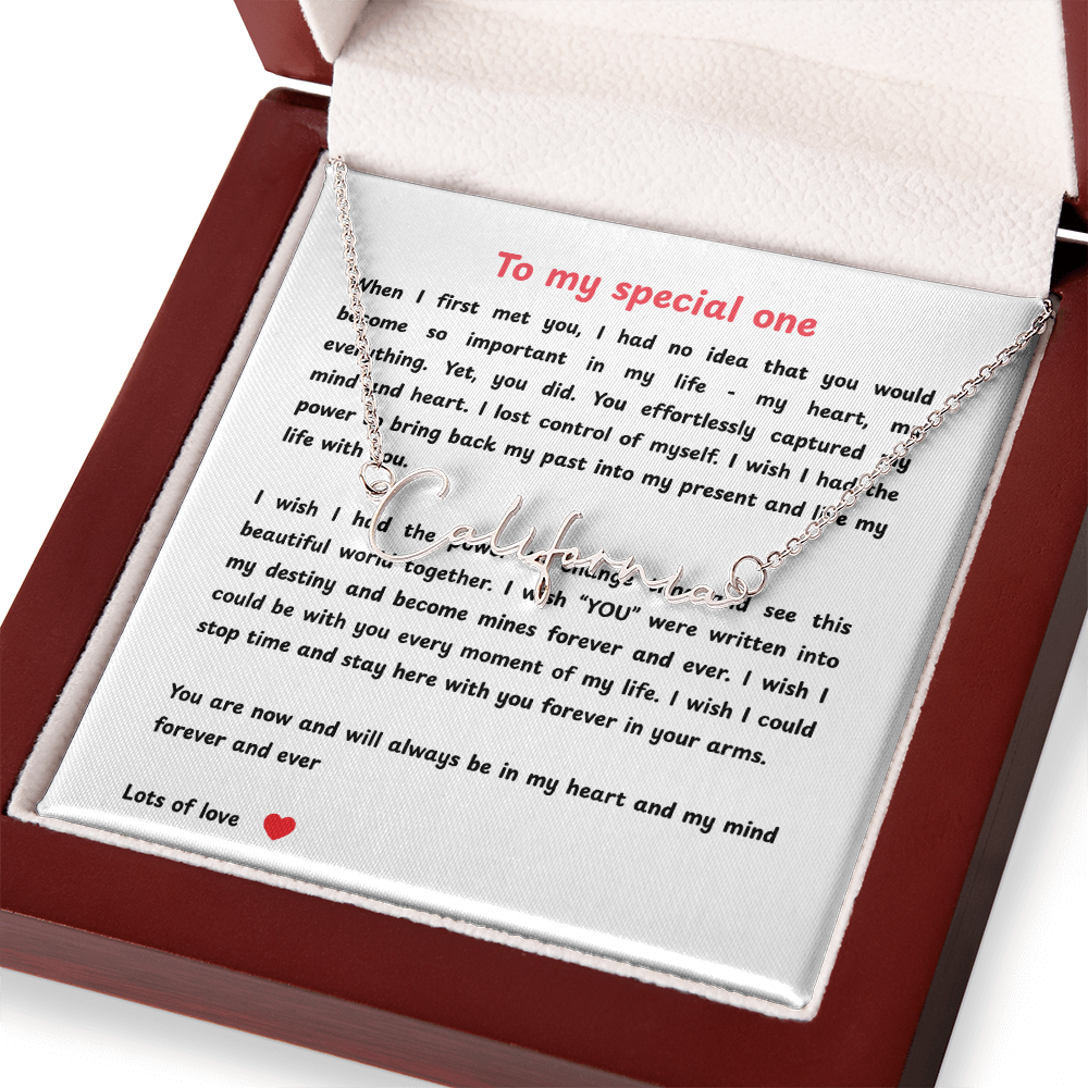 Personalized To My Special One Signature Name Necklace