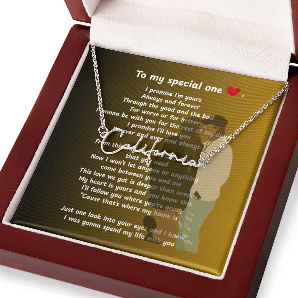 Personalized To My Special One Signature Name Necklace