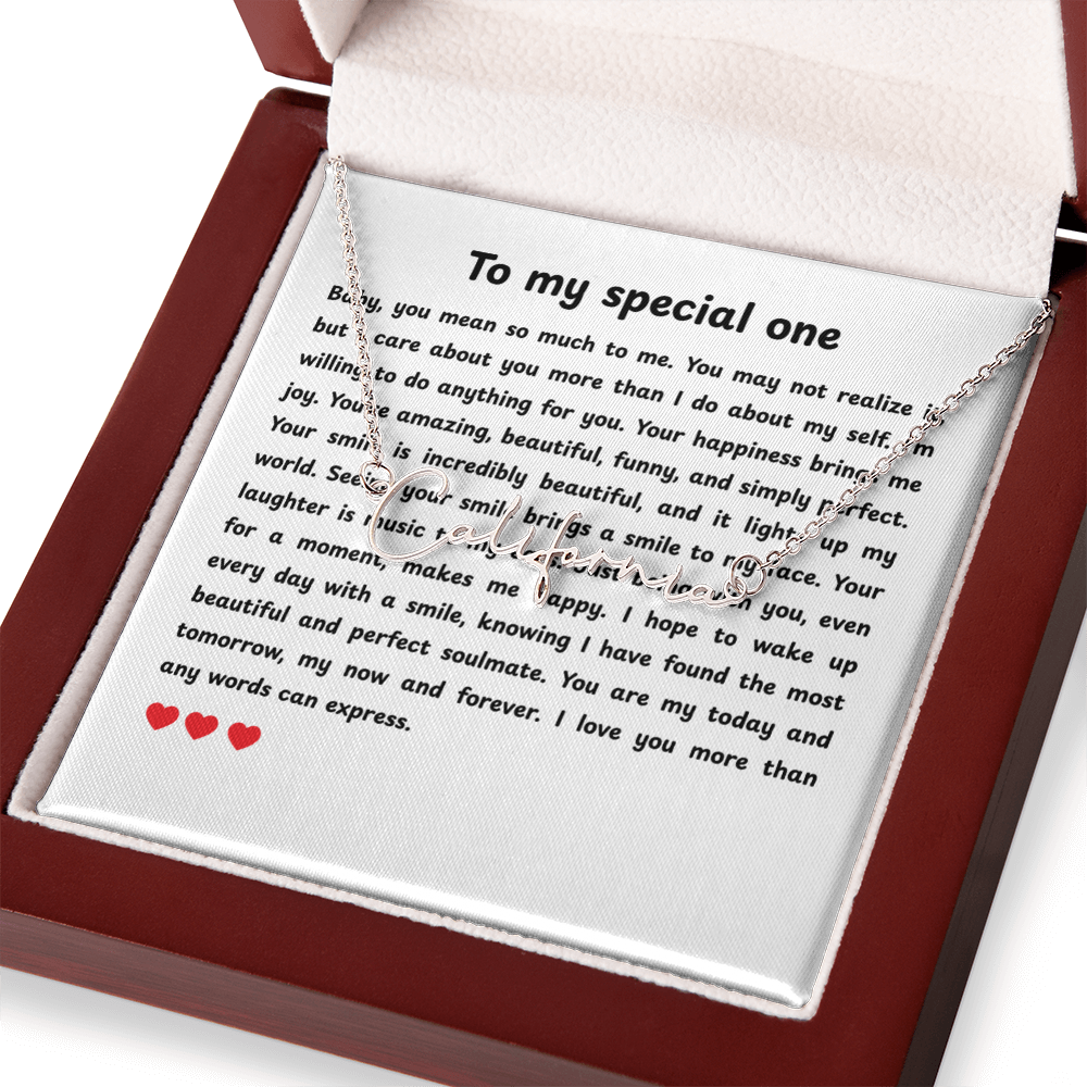 Personalized To My Special One Signature Name Necklace