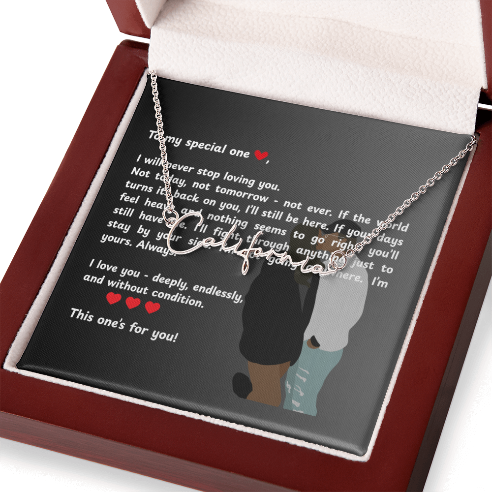 Personalized To My Special One Signature Name Necklace