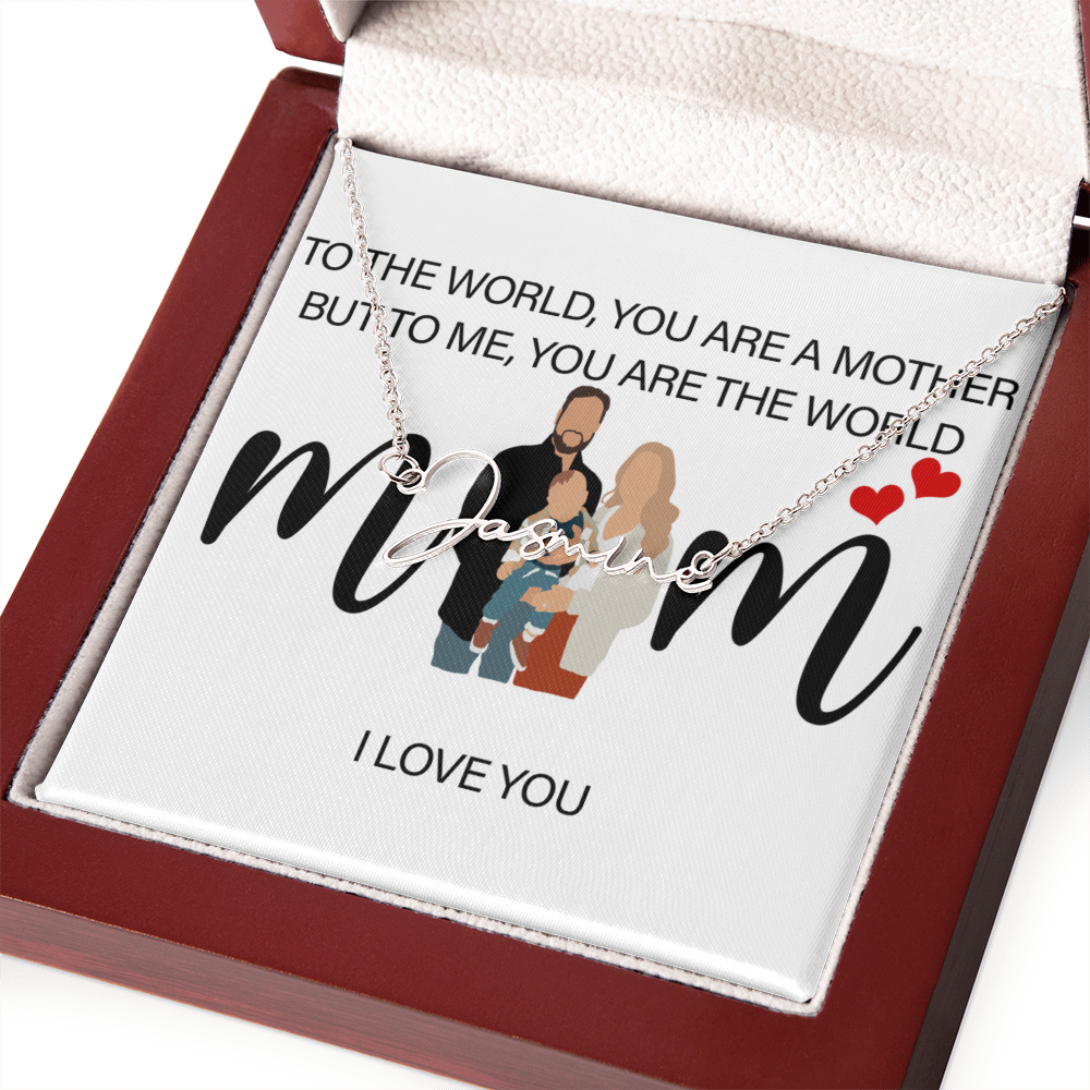 Personalized Mom I Love You Signature Name Necklace