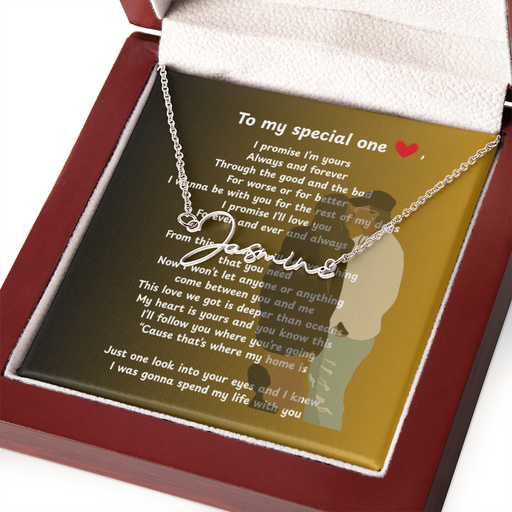 Personalized To My Special One Signature Name Necklace