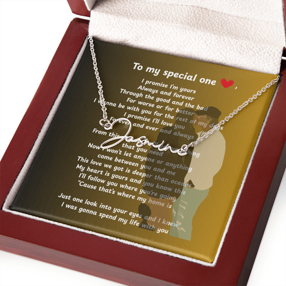 Personalized To My Special One Signature Name Necklace