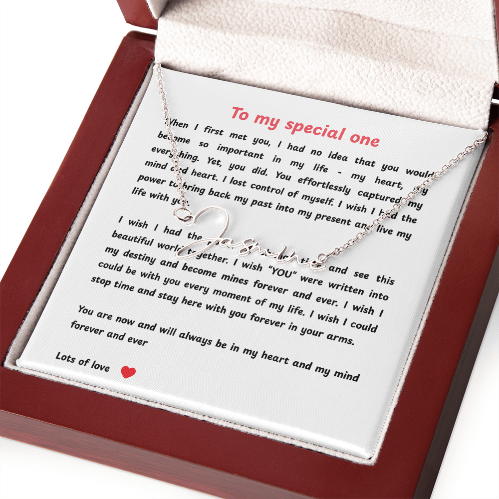 Personalized To My Special One Signature Name Necklace