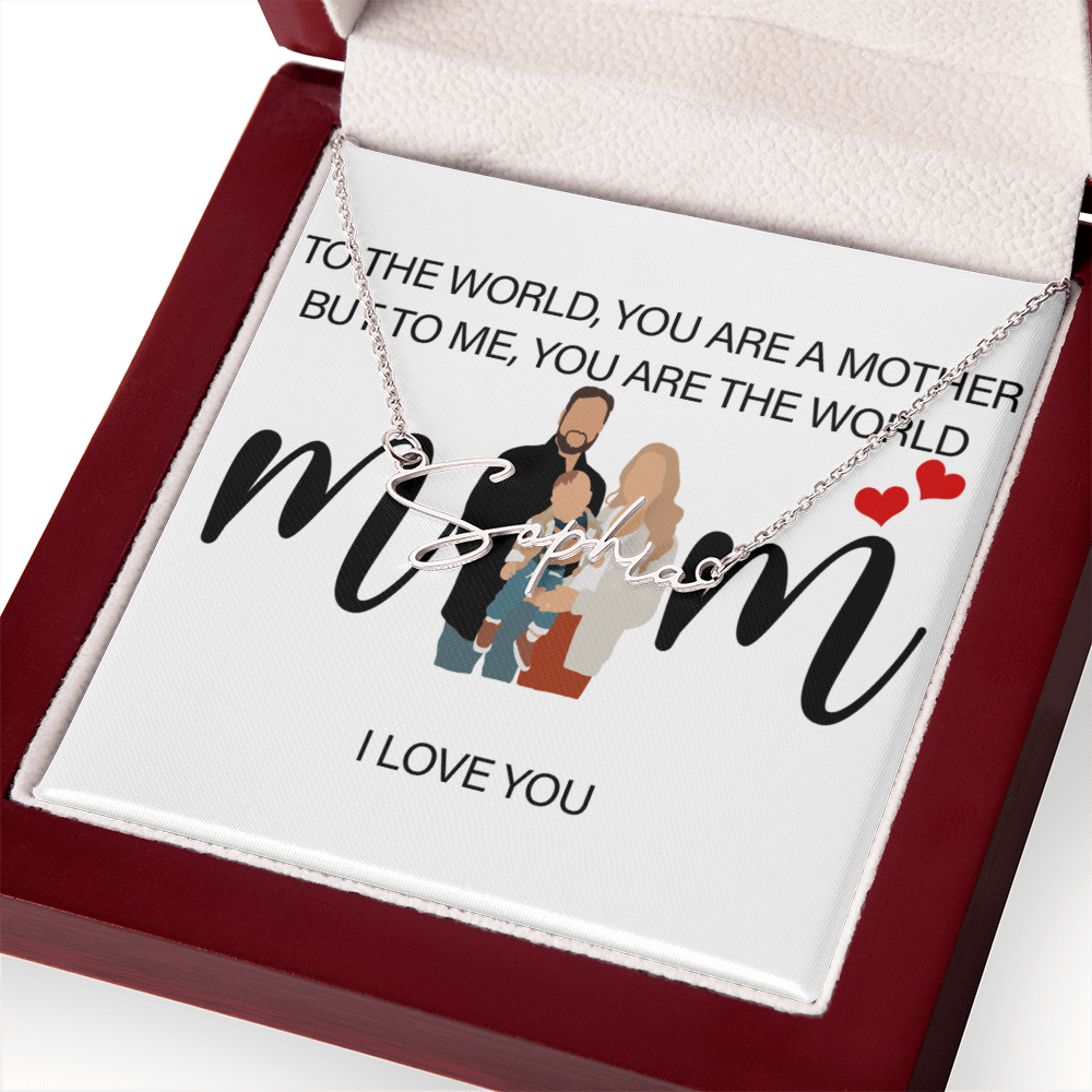 Personalized Mom I Love You Signature Name Necklace