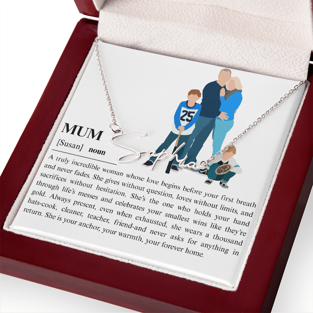 Personalized Mum Signature Name Necklace