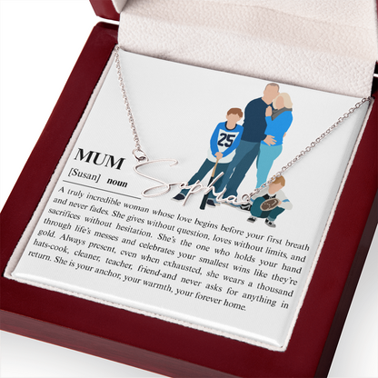 Personalized Mum Signature Name Necklace