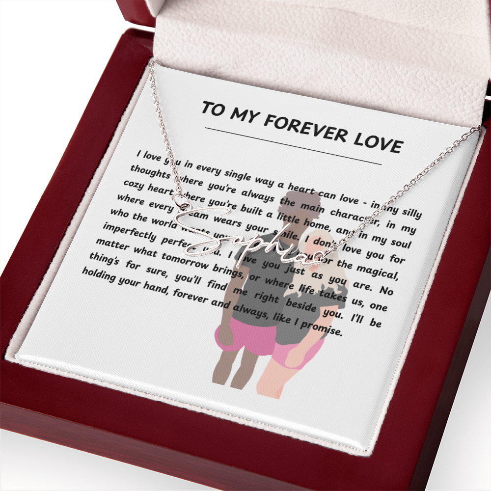 Personalized To My Forever Love Signature Name Necklace