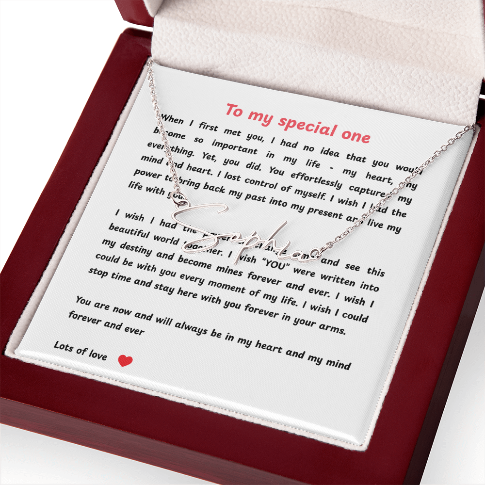 Personalized To My Special One Signature Name Necklace