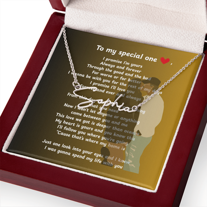 Personalized To My Special One Signature Name Necklace