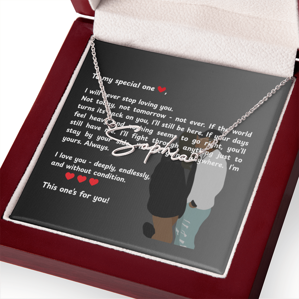 Personalized To My Special One Signature Name Necklace