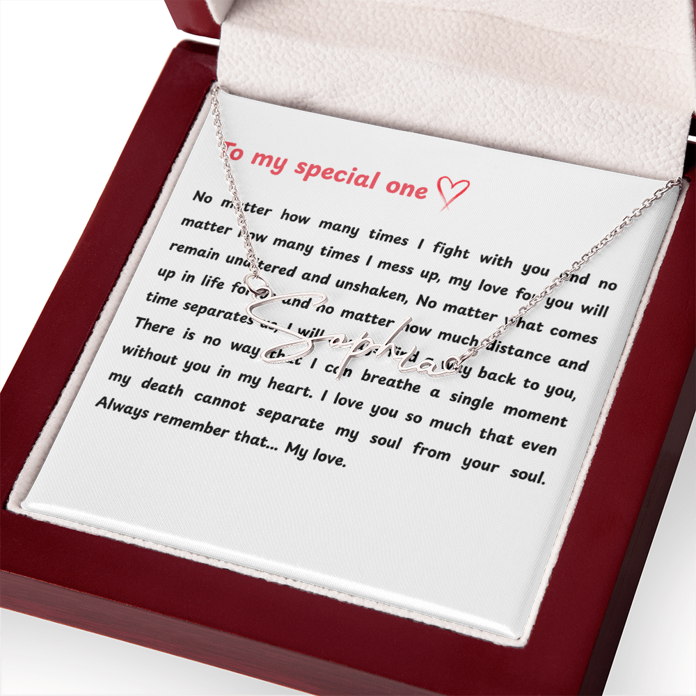 Personalized To My Special One Signature Name Necklace