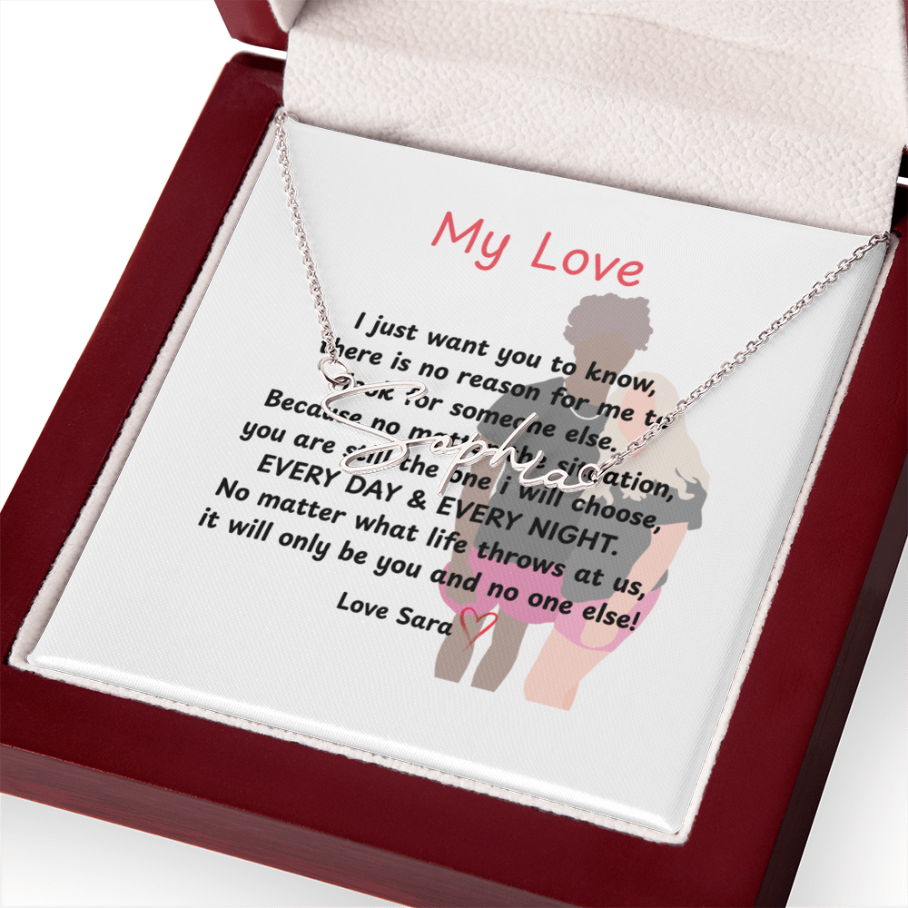 Personalized My Love Signature Name Necklace
