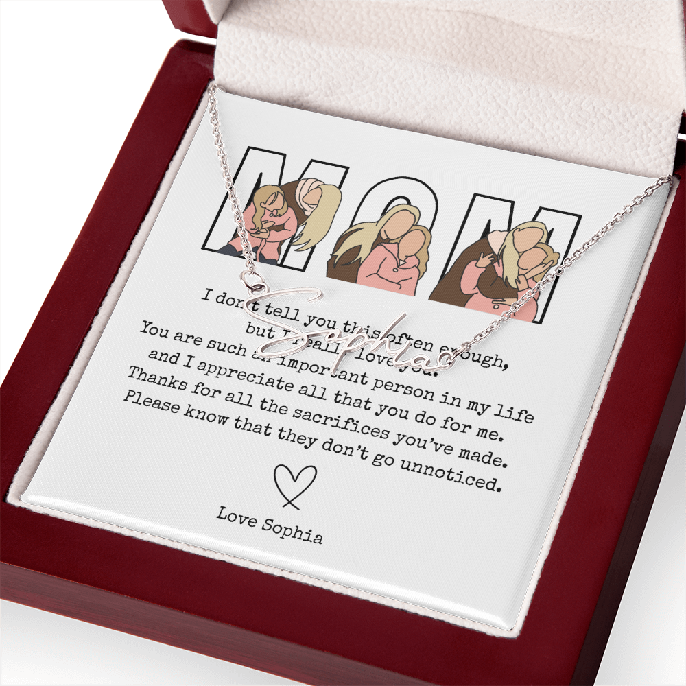 Personalized Mom Signature Name Necklace