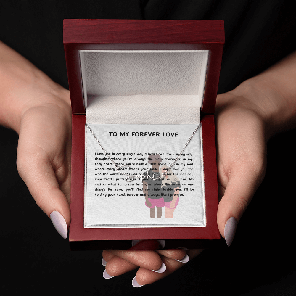 Personalized To My Forever Love Signature Name Necklace