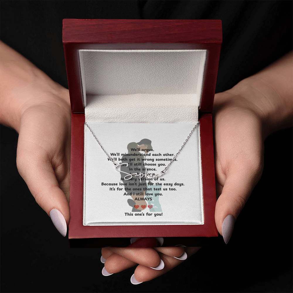 Personalized This One's For You Signature Name Necklace