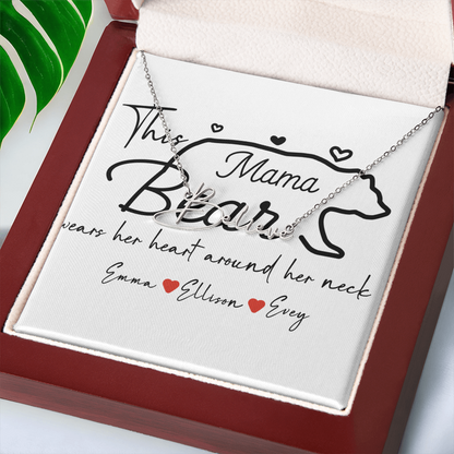 Personalized Mama Bear Signature Name Necklace