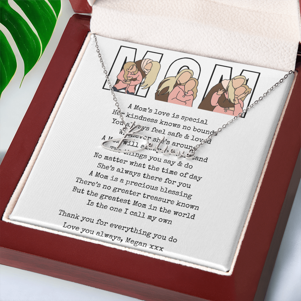 Personalized Mom Signature Name Necklace
