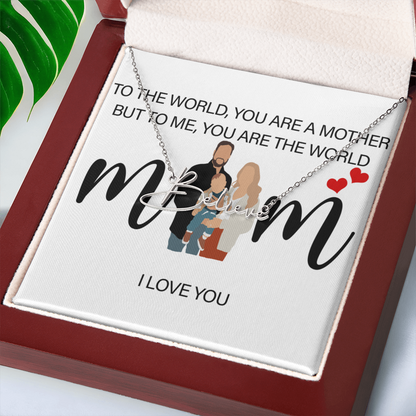 Personalized Mom I Love You Signature Name Necklace