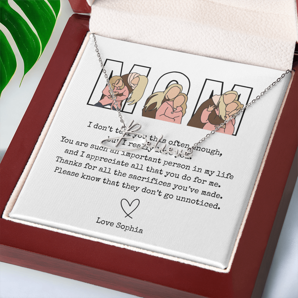 Personalized Mom Signature Name Necklace