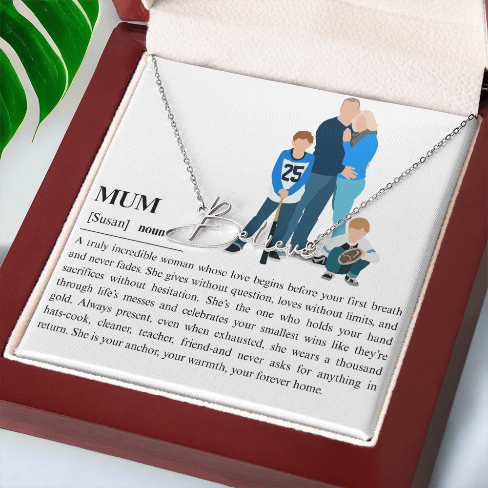 Personalized Mum Signature Name Necklace