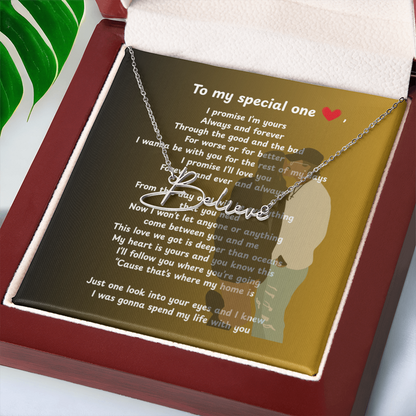 Personalized To My Special One Signature Name Necklace