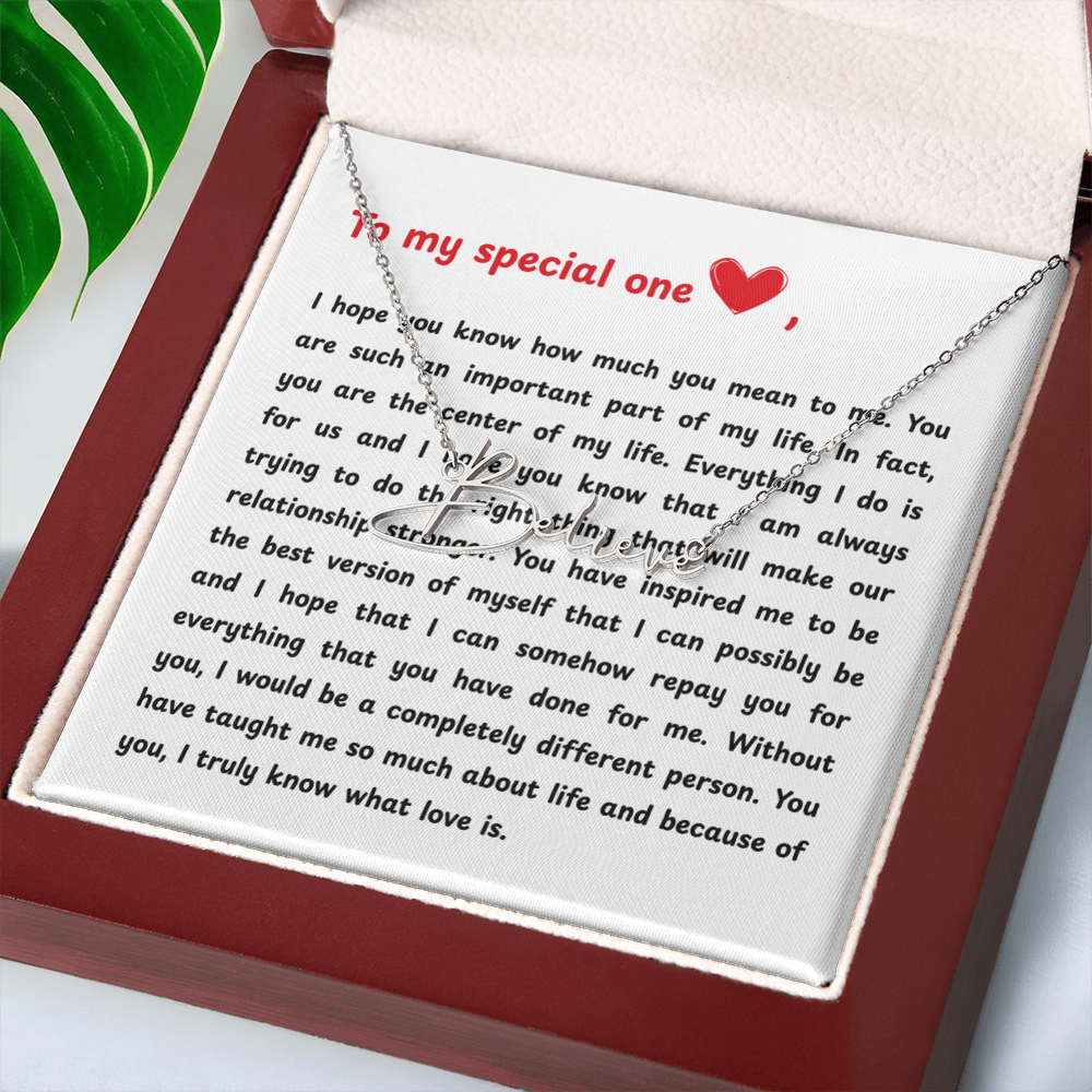 Personalized To My Special One Signature Name Necklace