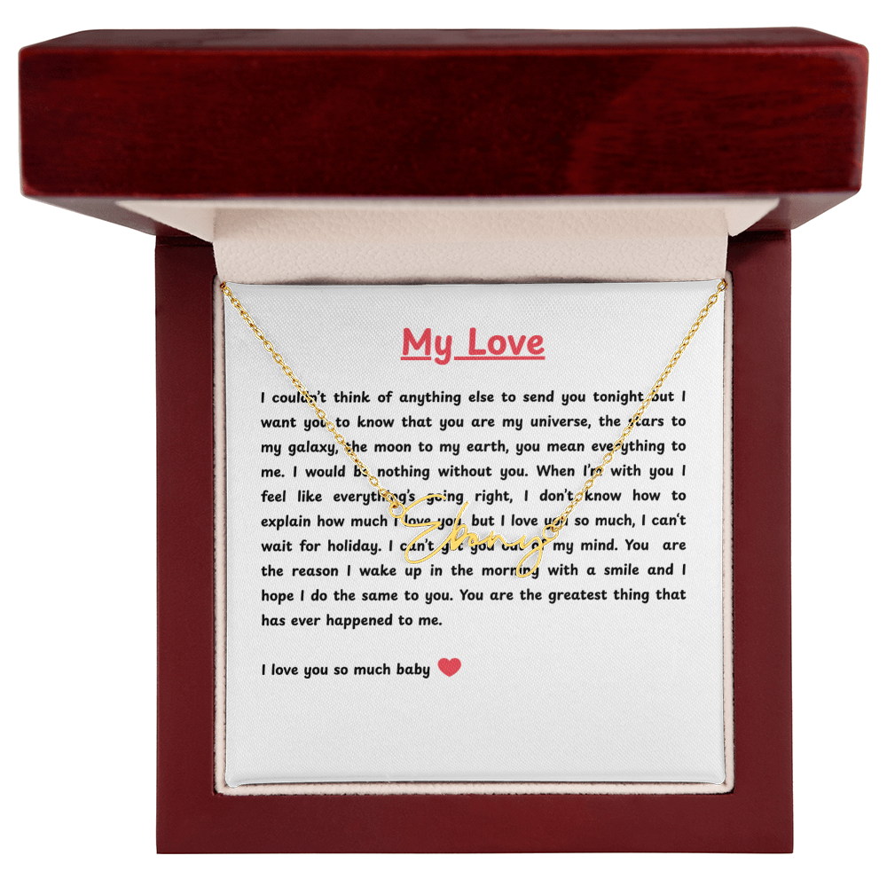 Personalized My Love Signature Name Necklace