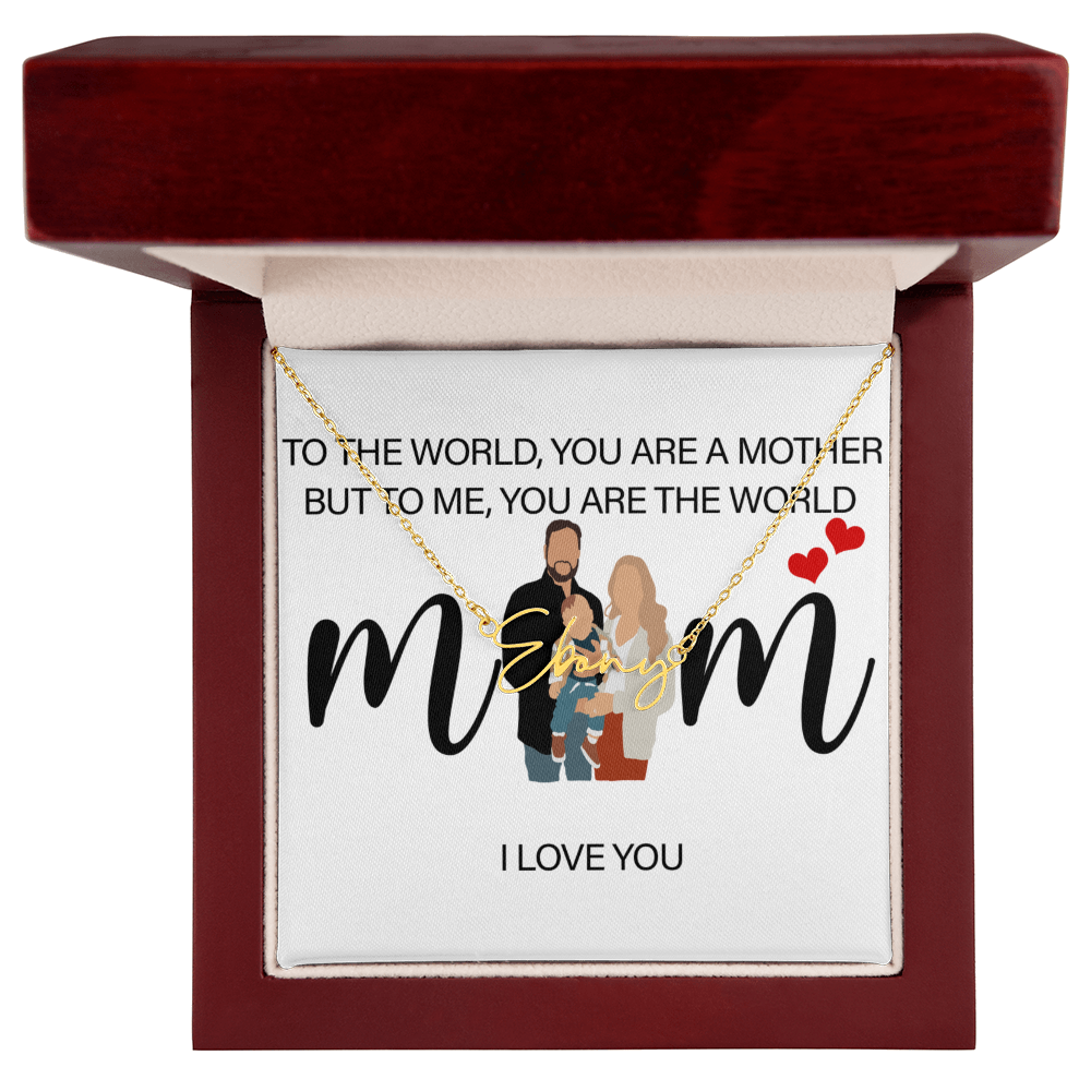 Personalized Mom I Love You Signature Name Necklace