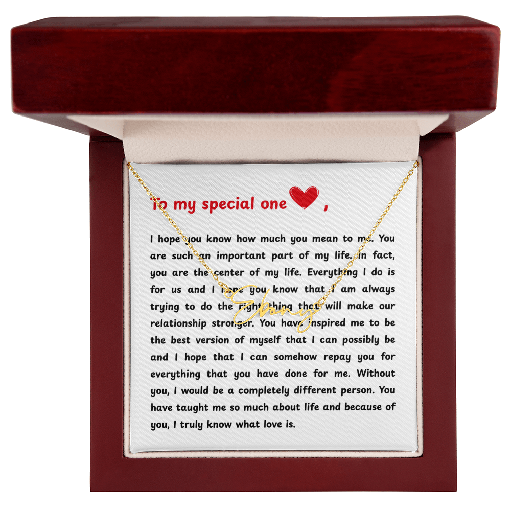 Personalized To My Special One Signature Name Necklace