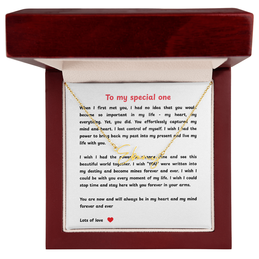 Personalized To My Special One Signature Name Necklace