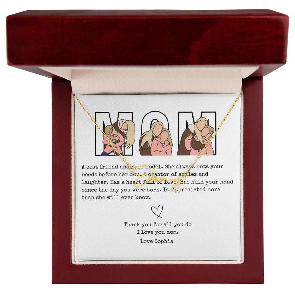 Personalized Mom Signature Name Necklace