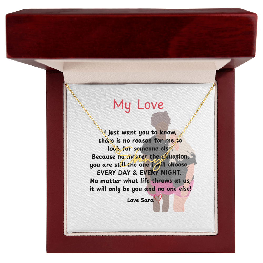 Personalized My Love Signature Name Necklace